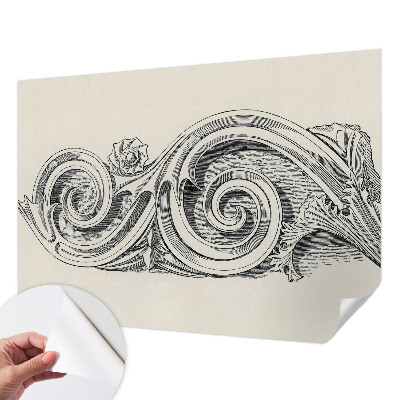 Stick-on wall mural with a plant motif
