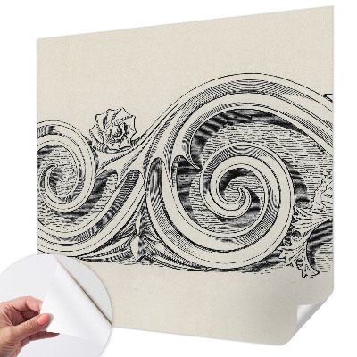 Stick-on wall mural with a plant motif