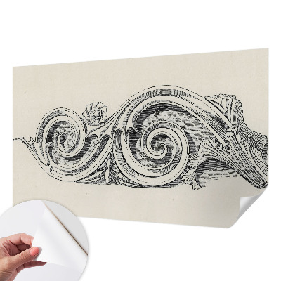 Stick-on wall mural with a plant motif