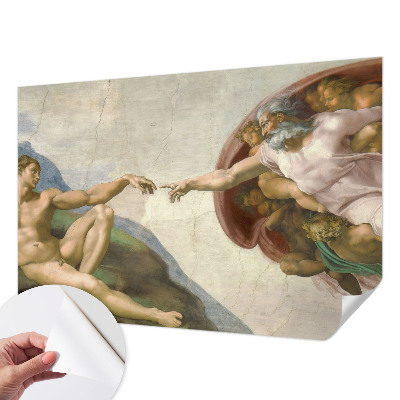 Peel and stick wall mural for living room with a spiritual contact design