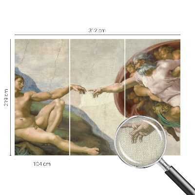 Peel and stick wall mural for living room with a spiritual contact design