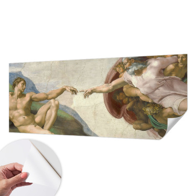 Peel and stick wall mural for living room with a spiritual contact design