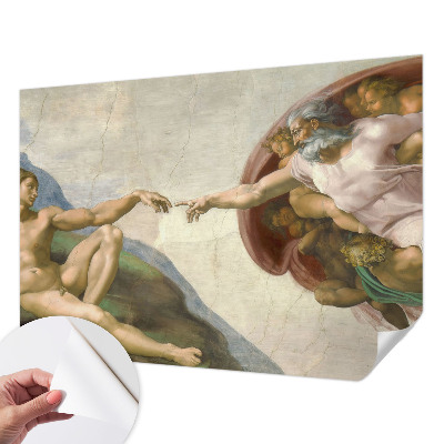 Peel and stick wall mural for living room with a spiritual contact design