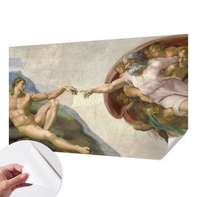 Peel and stick wall mural for living room with a spiritual contact design