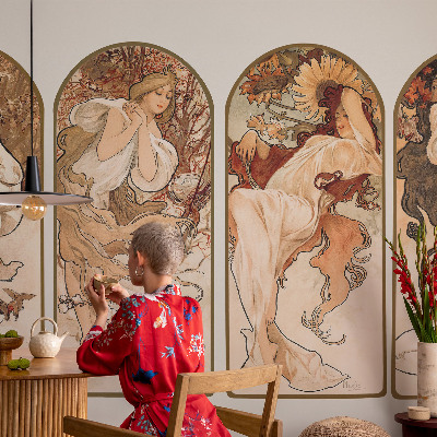Peel and stick wall mural for bedroom featuring an artistic close-up of women's pores