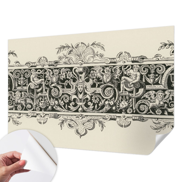 Peel and stick wall mural for kids' room featuring mythological motifs