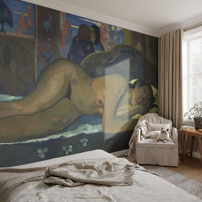 Peel and stick wall mural for bedroom with an exotic peaceful design
