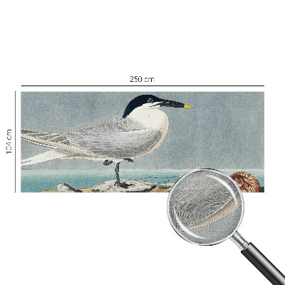 Stick-on wall mural with an ornithological design featuring elegant bird illustrations