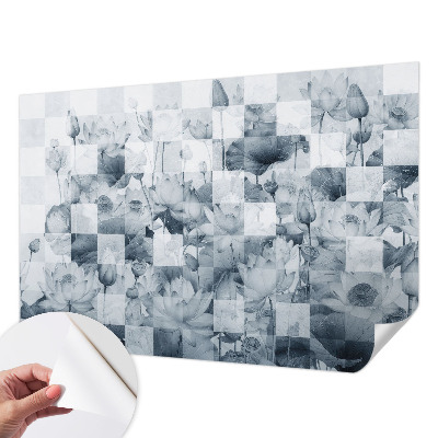 Baby room wall mural with a lotus flower motif