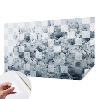 Baby room wall mural with a lotus flower motif