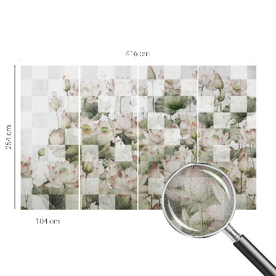 Peel and stick wall mural Lotus patterns