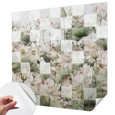Peel and stick wall mural Lotus patterns