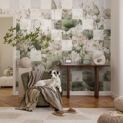 Peel and stick wall mural Lotus patterns