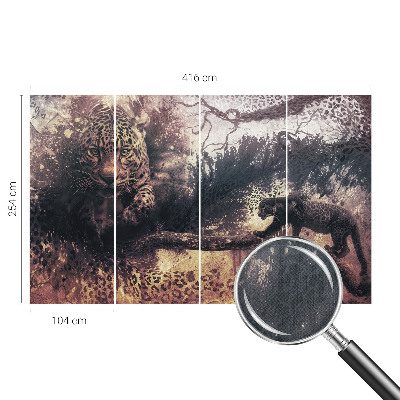 Peel and stick wallpaper mural with a forest-themed design
