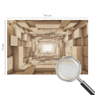 Self-adhesive photo wallpaper with a wooden tunnel motif