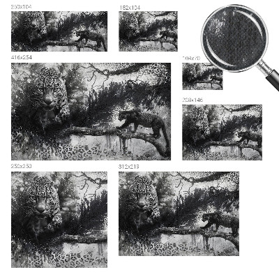 Self-adhesive wall mural with an abstract leopard pattern