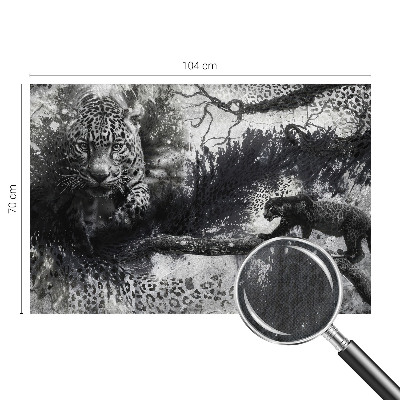 Self-adhesive wall mural with an abstract leopard pattern