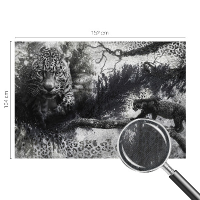Self-adhesive wall mural with an abstract leopard pattern