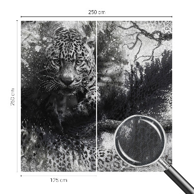 Self-adhesive wall mural with an abstract leopard pattern