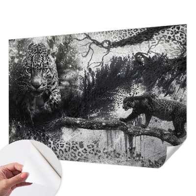 Self-adhesive wall mural Abstract leopards