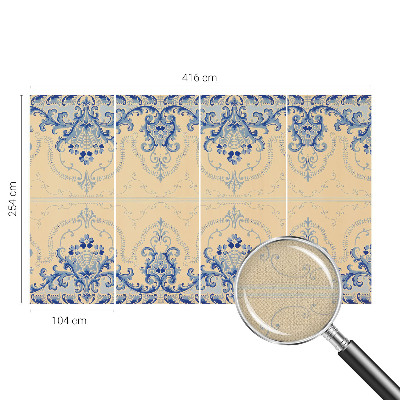 Stick-on wall mural Blue ornaments