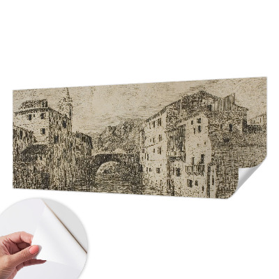 Removable wall mural wallpaper City panorama