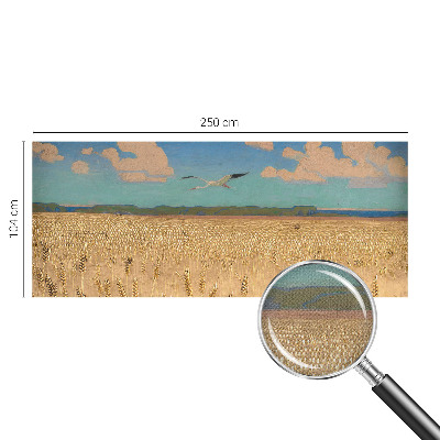 3D wall mural with a wheat field motif