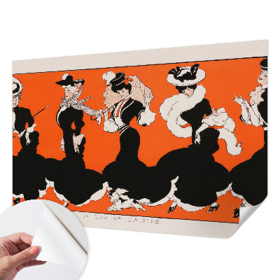 Peel and stick wall mural for bedroom featuring women’s outfits