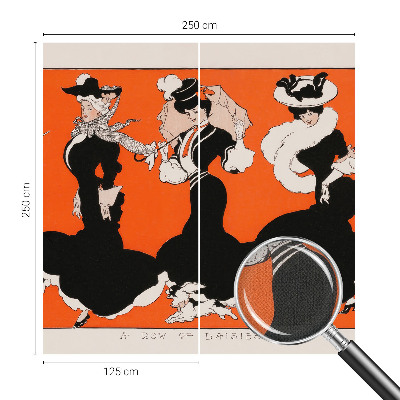 Peel and stick wall mural for bedroom featuring women’s outfits