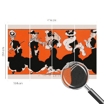 Peel and stick wall mural for bedroom featuring women’s outfits