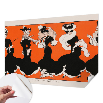 Peel and stick wall mural for bedroom featuring women’s outfits