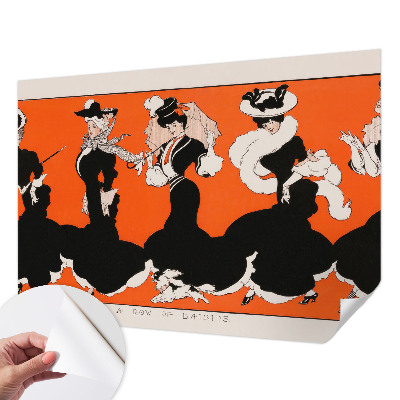 Peel and stick wall mural for bedroom featuring women’s outfits