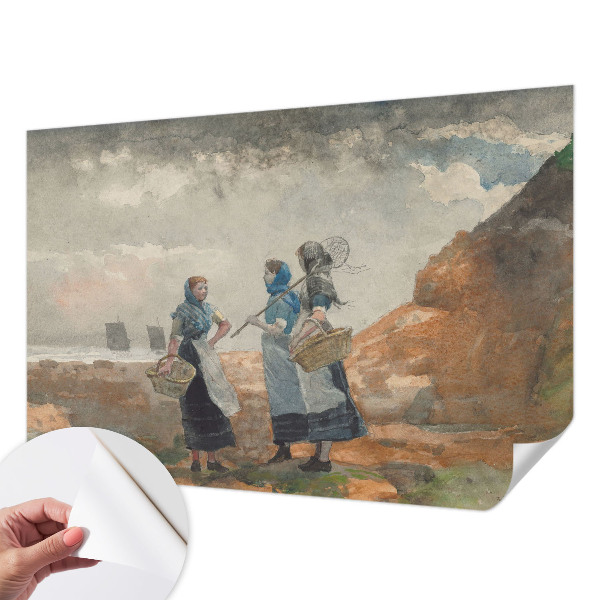 Peel and stick wall mural for kids' room with a serene coastal scene