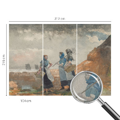 Peel and stick wall mural for kids' room with a serene coastal scene
