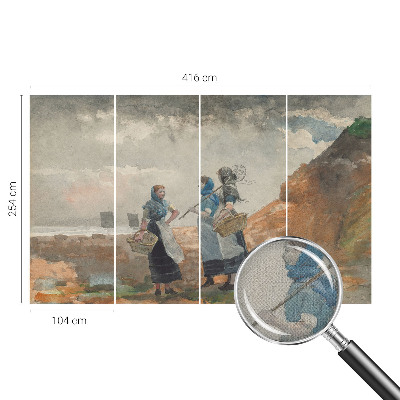 Peel and stick wall mural for kids' room with a serene coastal scene