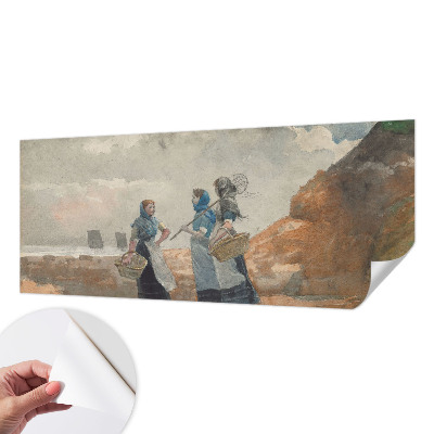 Peel and stick wall mural for kids' room with a serene coastal scene