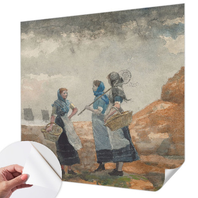 Peel and stick wall mural for kids' room with a serene coastal scene