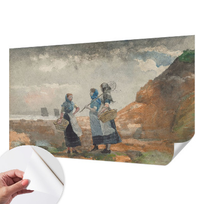 Peel and stick wall mural for kids' room with a serene coastal scene