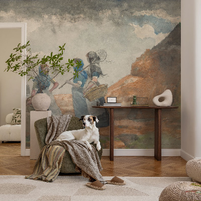 Peel and stick wall mural for kids' room with a serene coastal scene
