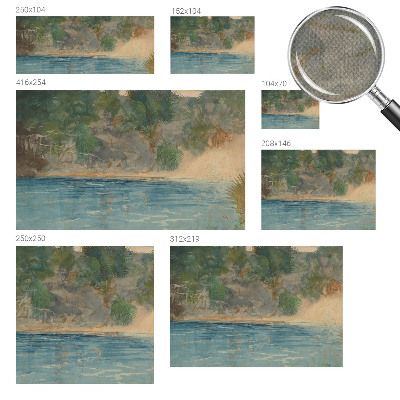3D photo wallpaper mural with a tropical shore motif