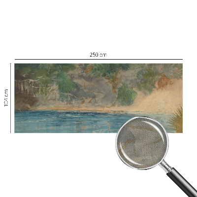 3D photo wallpaper mural with a tropical shore motif