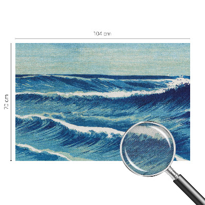 Baby room wall mural with a sea waves design