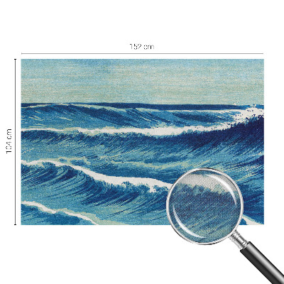 Baby room wall mural with a sea waves design