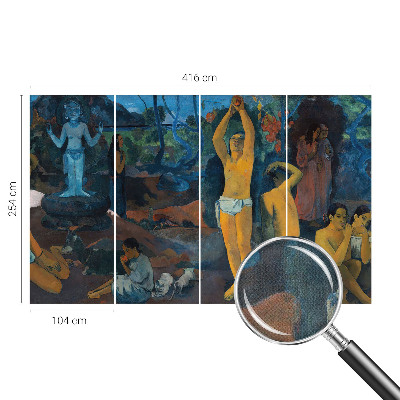 Self-adhesive wall mural with a tropical harmony design