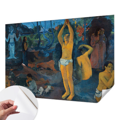 Self-adhesive wall mural with a tropical harmony design