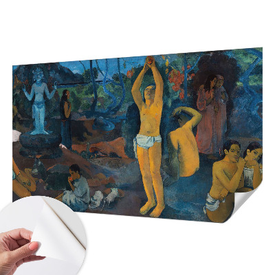 Self-adhesive wall mural with a tropical harmony design