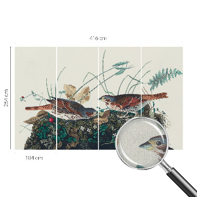 Removable wall mural wallpaper with a nature-inspired design