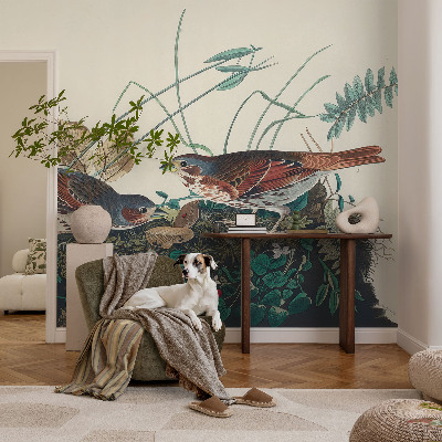 Removable wall mural wallpaper with a nature-inspired design