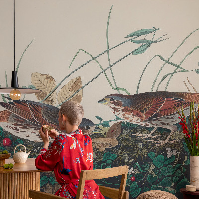 Removable wall mural wallpaper with a nature-inspired design
