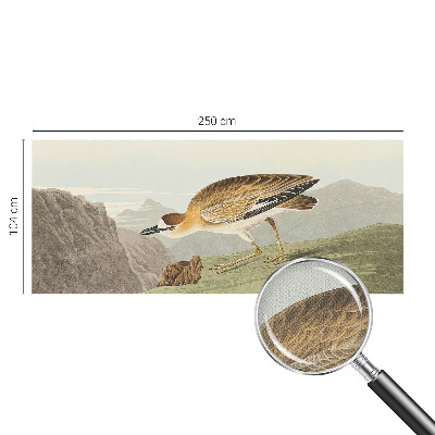 Peel and stick wall mural for living room featuring a mountain bird design